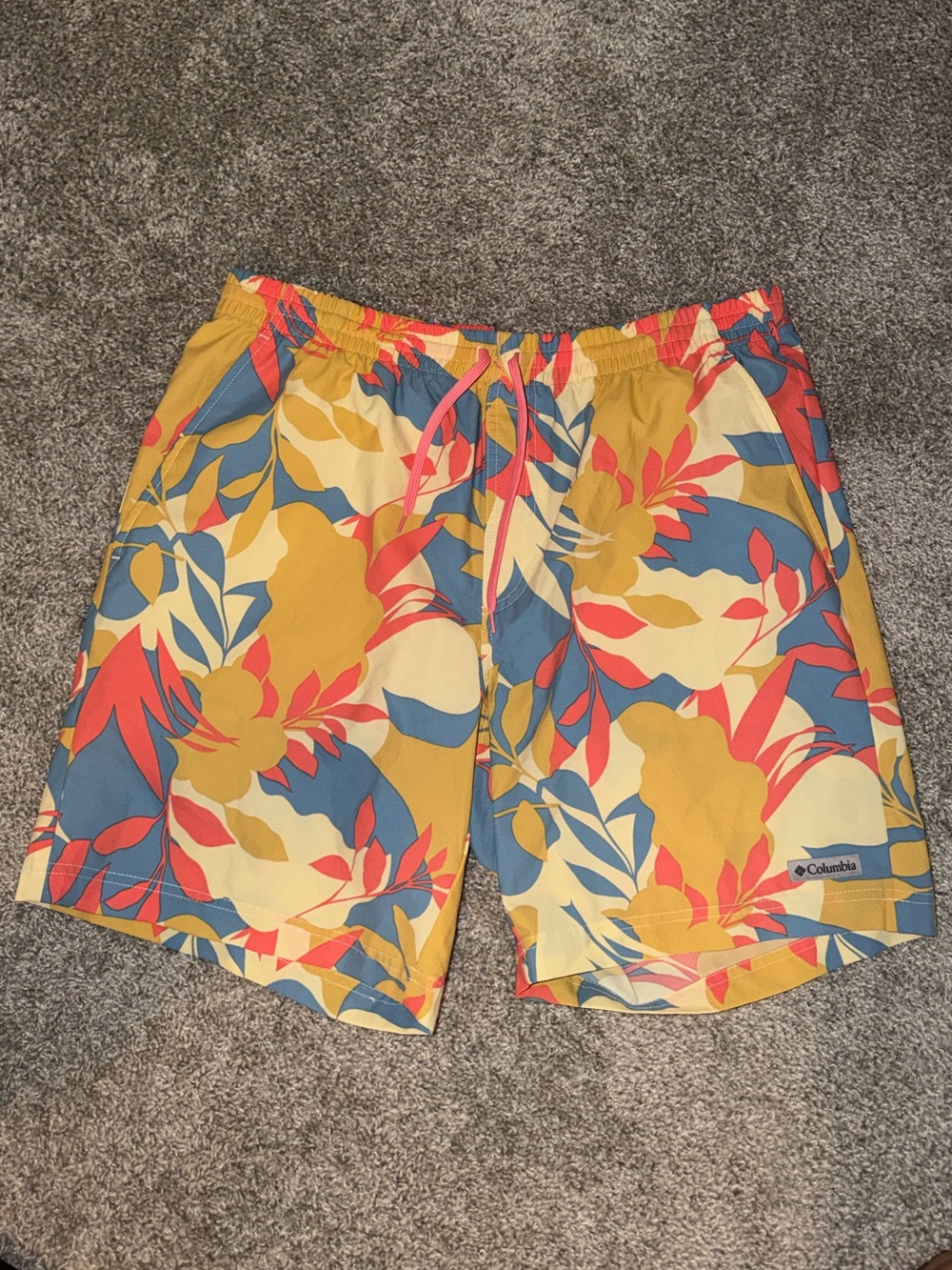 NWOT Men’s Columbia Summertide Stretch Printed Shorts Alpenglow Size Large - Picture 6 of 8